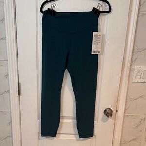 Lululemon Wunder Under Nulu HR Tight 25" leggings - dark green- size 12